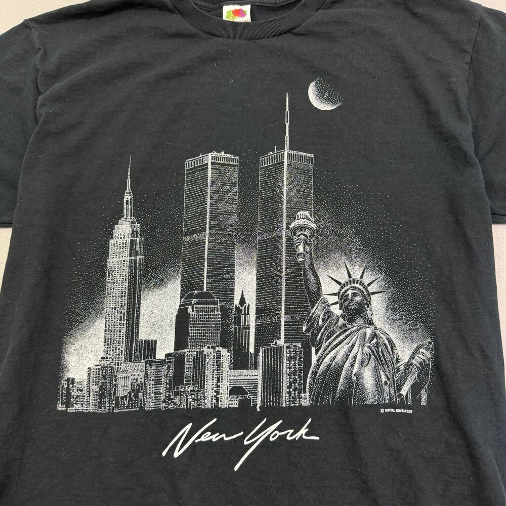 Vintage New York City Statue of Liberty Shirt Men's Extra Large Black y2k 2000s - Picture 2 of 10